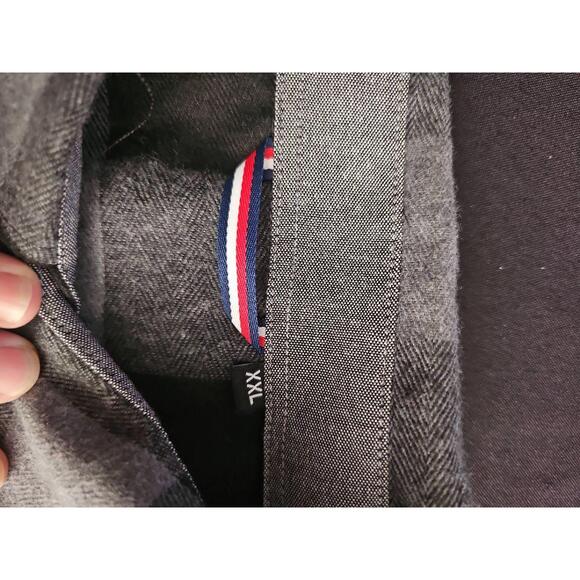 Unbranded Black Gray Long Sleeve Flannel Shirt Button Up XXL - Picture 5 of 6